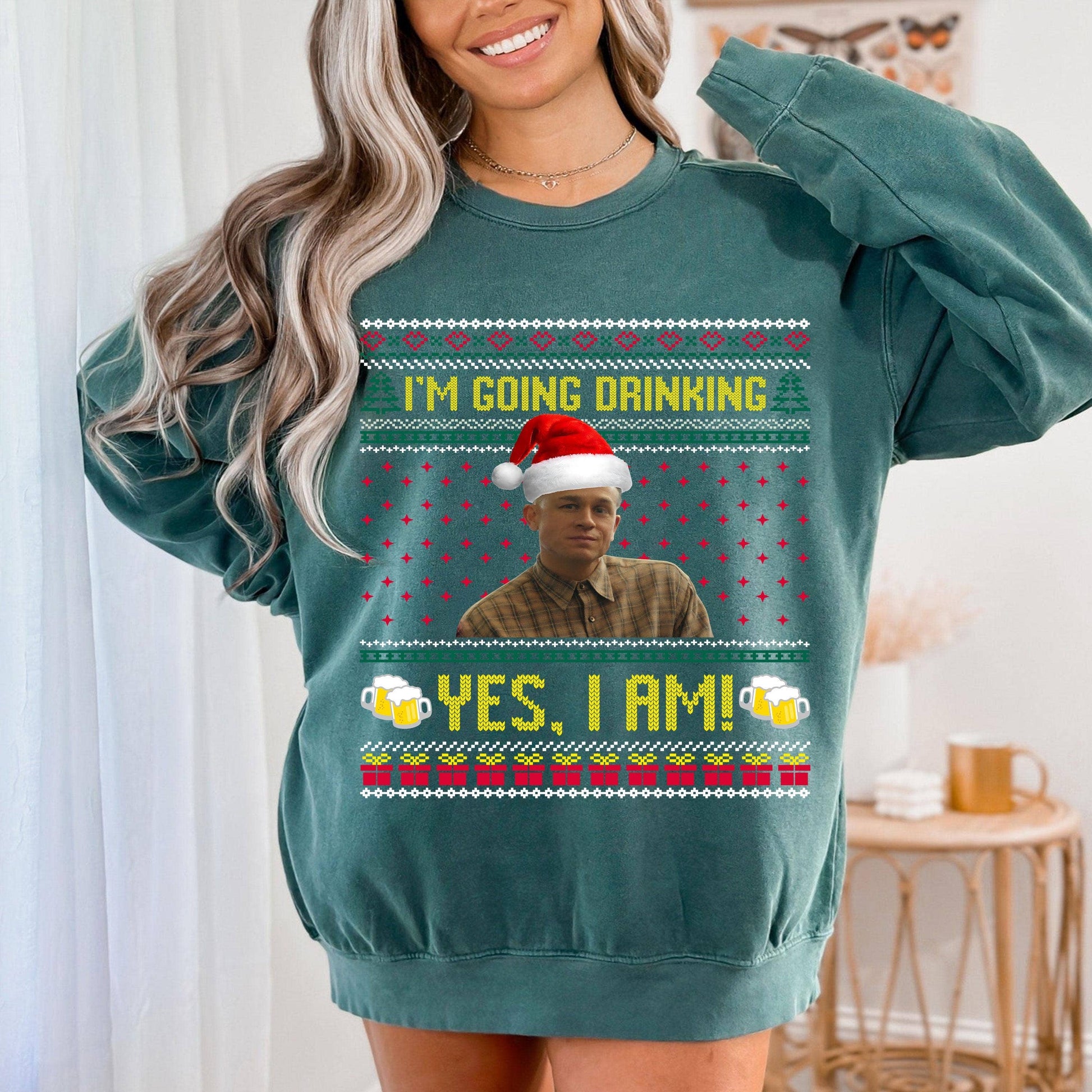 Ed Gein Christmas Drinking T-Shirt Unisex T-shirt, Sweatshirt, Hoodie, Long Sleeve Tee - T-Shirt, Sweatshirt, Hoodie