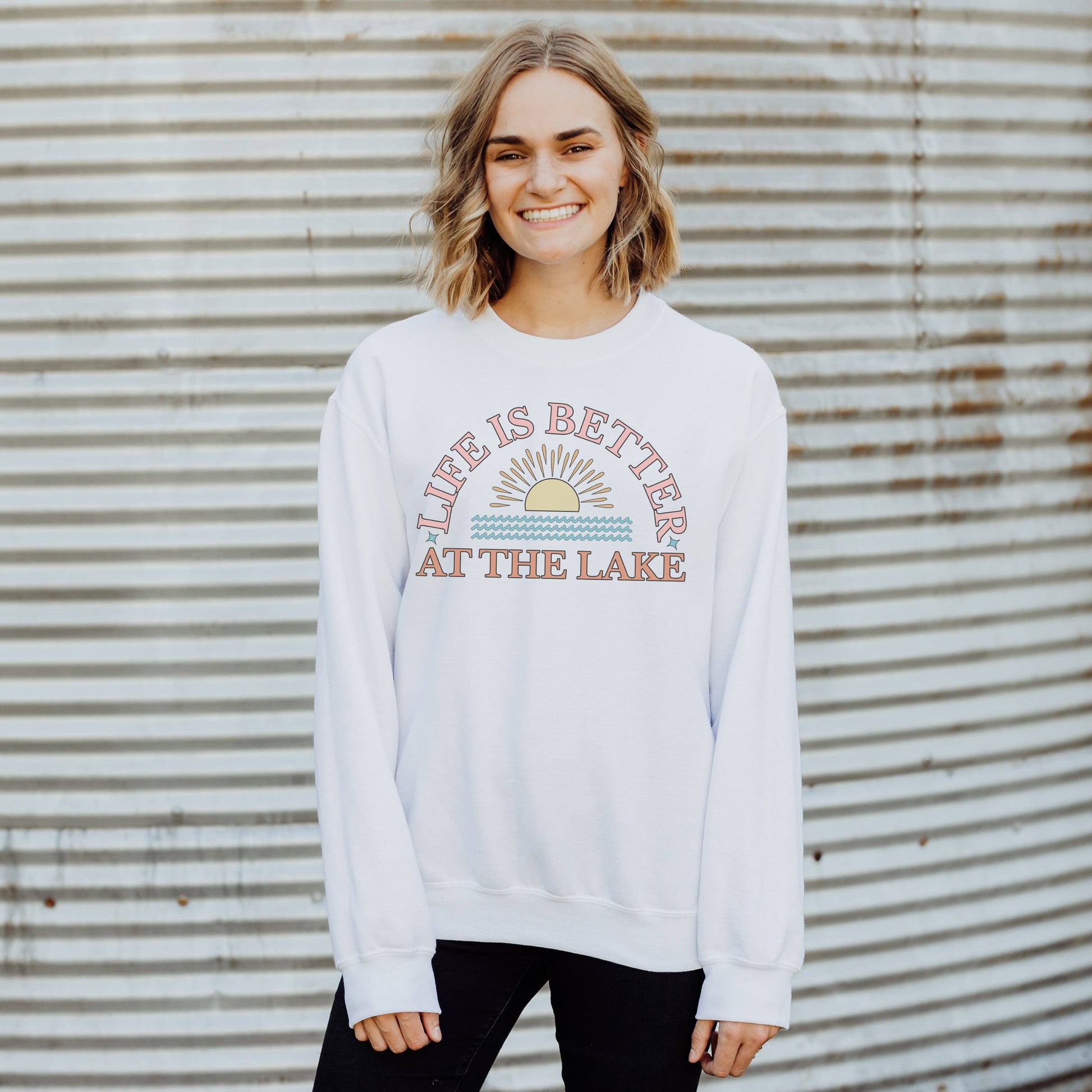Life Is Better At the Lake Crewneck Sweatshirt | Sizes S-2XL Unisex T-shirt, Sweatshirt, Hoodie, Long Sleeve Tee - T-Shirt, Sweatshirt, Hoodie