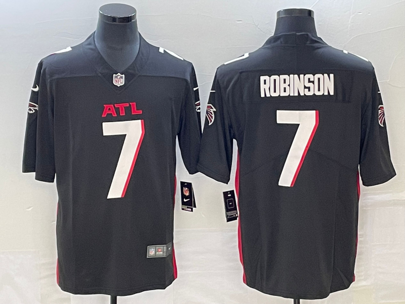 Men's Atlanta Falcons Bijan Robinson #7 Black Game Jersey1 football jersey product view 1