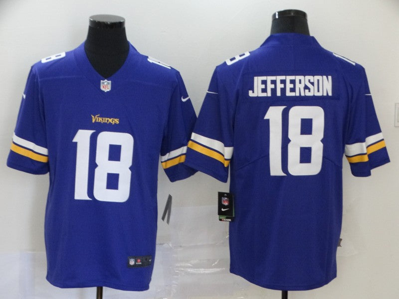 Men's Minnesota Vikings Justin Jefferson Purple Player Game Jersey football jersey product view 1