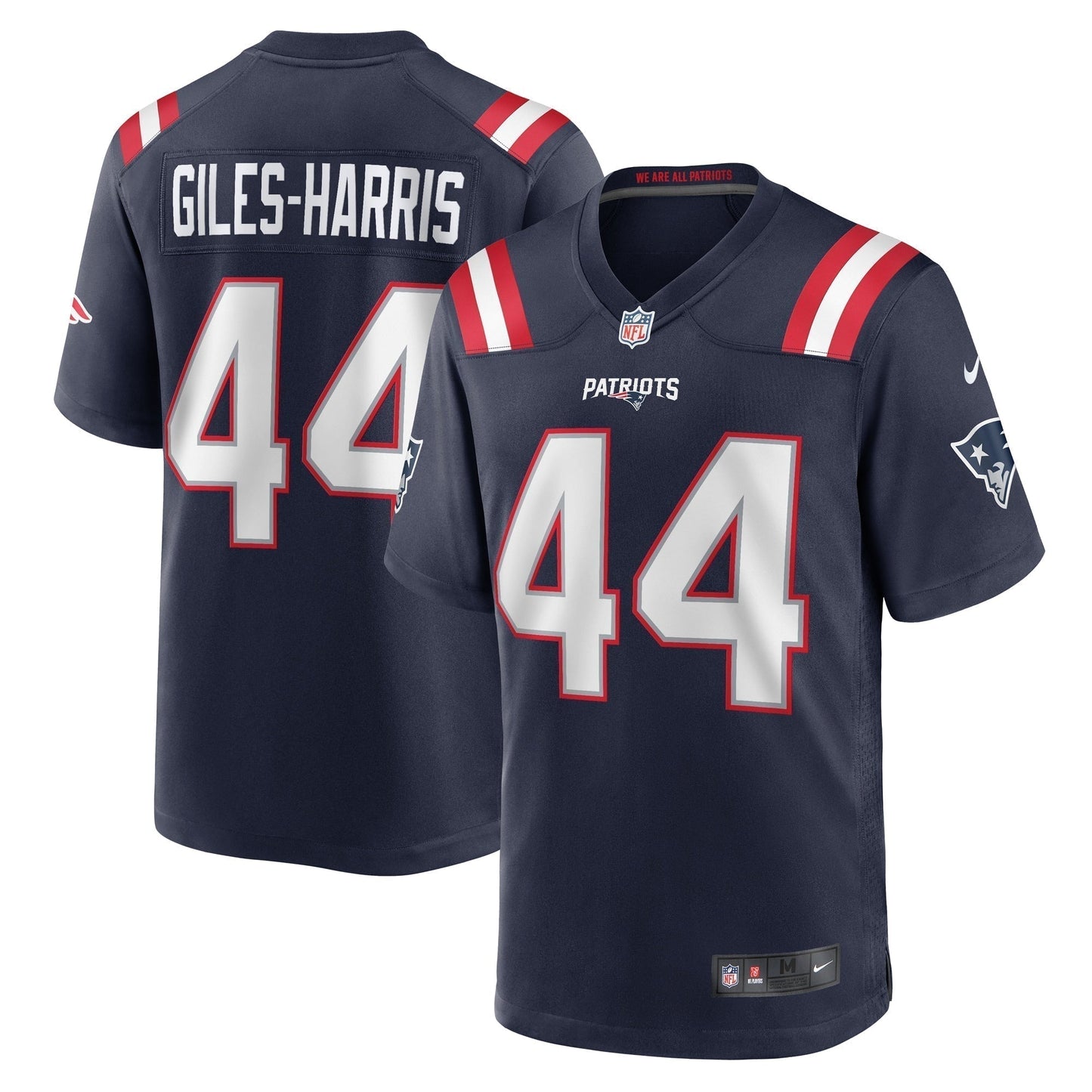 Joe Giles-Harris New England Patriots Team Game Jersey - Navy football jersey product view 1