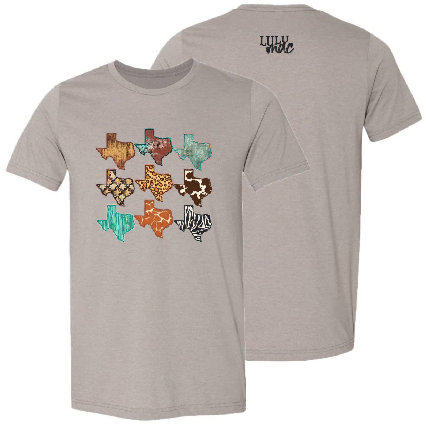 Lulu Mac-100 Texas Print Ss-Heather Stone Unisex T-shirt, Sweatshirt, Hoodie, Long Sleeve Tee - T-Shirt, Sweatshirt, Hoodie
