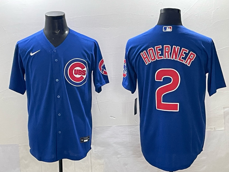 Men's Chicago Cubs Nico Hoerner Royal Limited Player Jersey baseball jersey product view 1