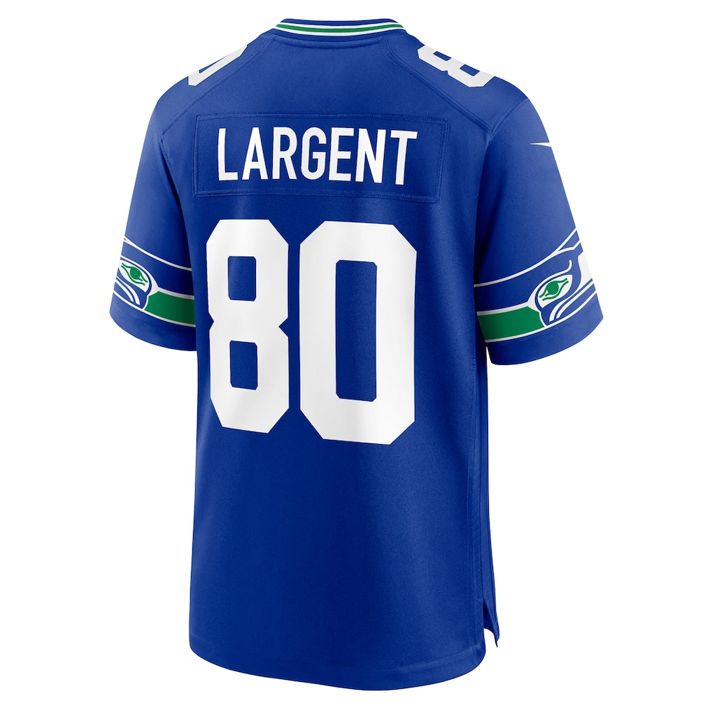 S.Seahawks #80 Steve Largent Royal Throwback Retired Player Game Jersey football jersey product view 1