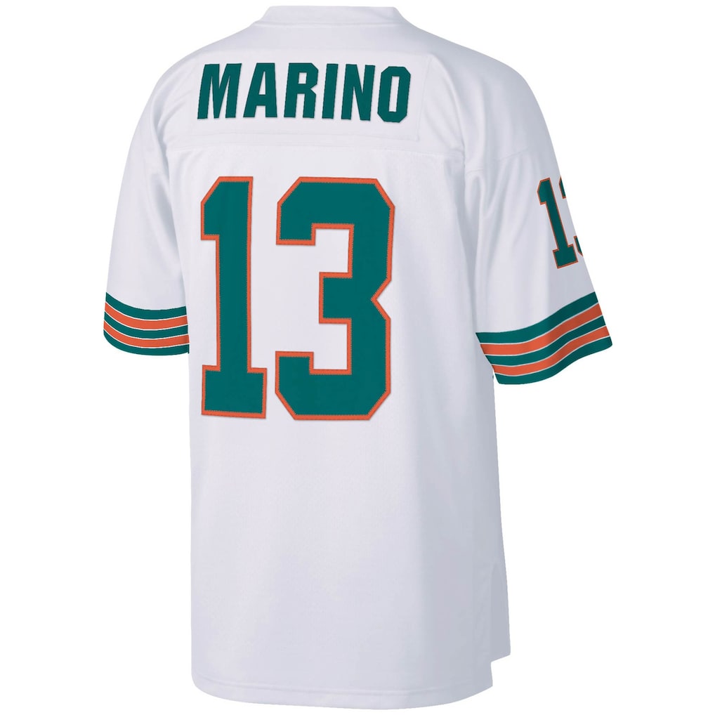 M.Dolphins #13 Dan Marino White Big & Tall 1984 Retired Player Replica Jersey football jersey product view 1