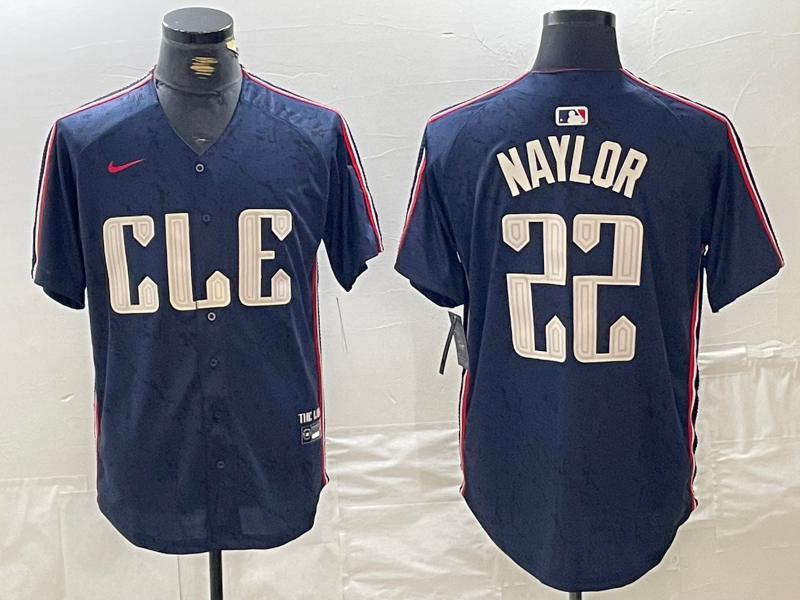 Men's Cleveland Guardians Josh Naylor #22 Navy 2024 City Connect Limited Jersey1 baseball jersey product view 1