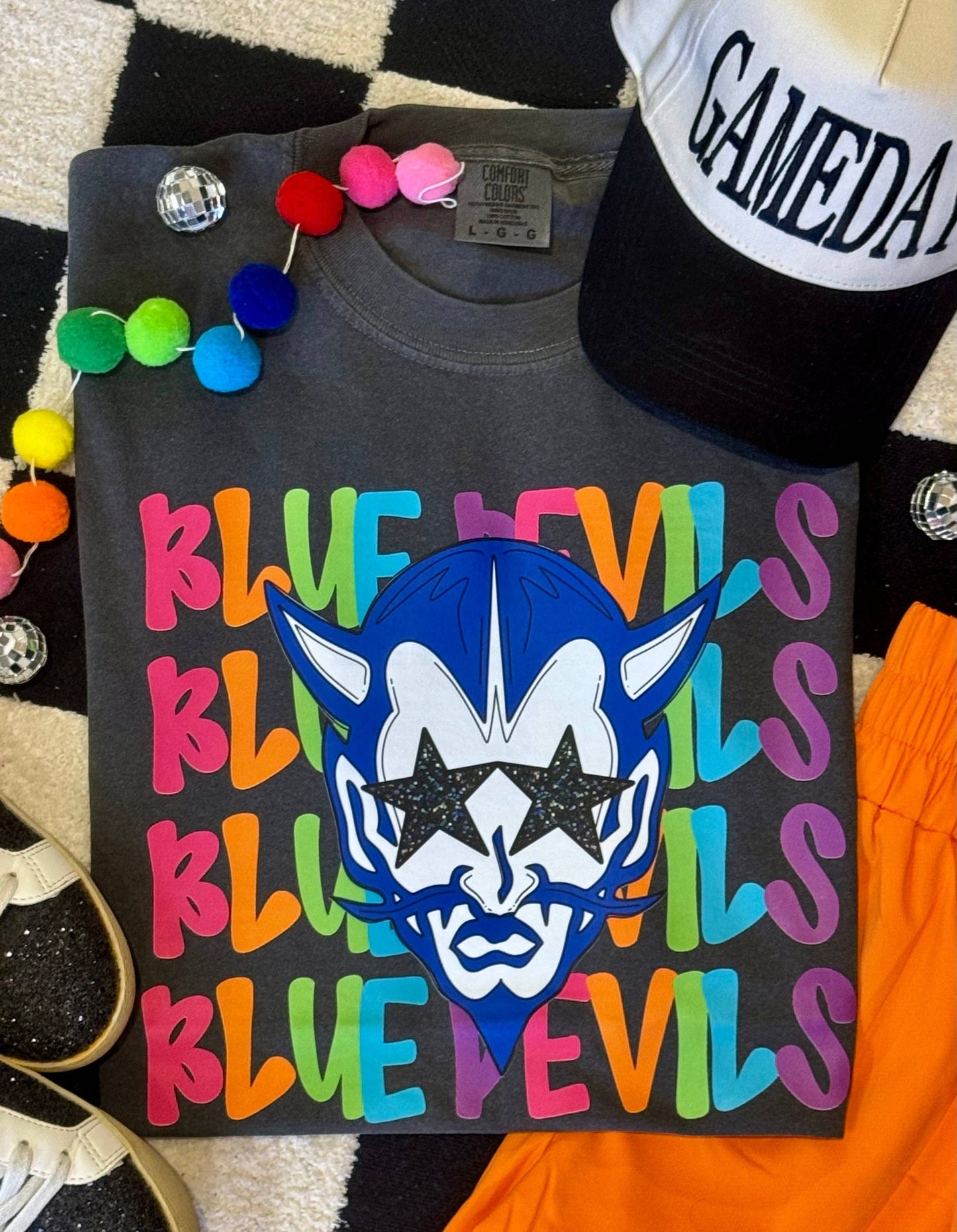 Blue Devils Neon Mascot Tee Unisex T-shirt, Sweatshirt, Hoodie, Long Sleeve Tee - T-Shirt, Sweatshirt, Hoodie