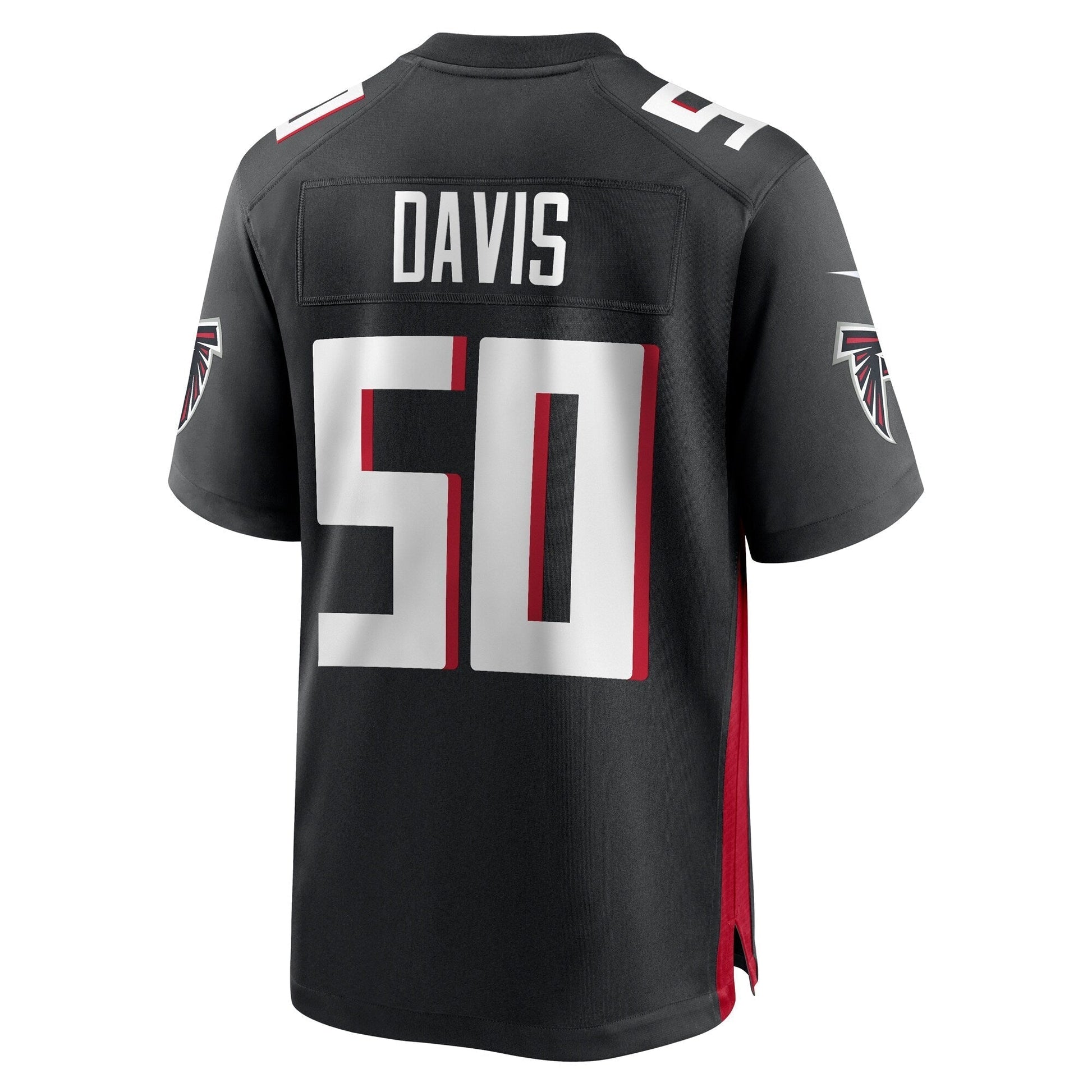 Tae Davis Atlanta Falcons Team Game Jersey - Black football jersey product view 3