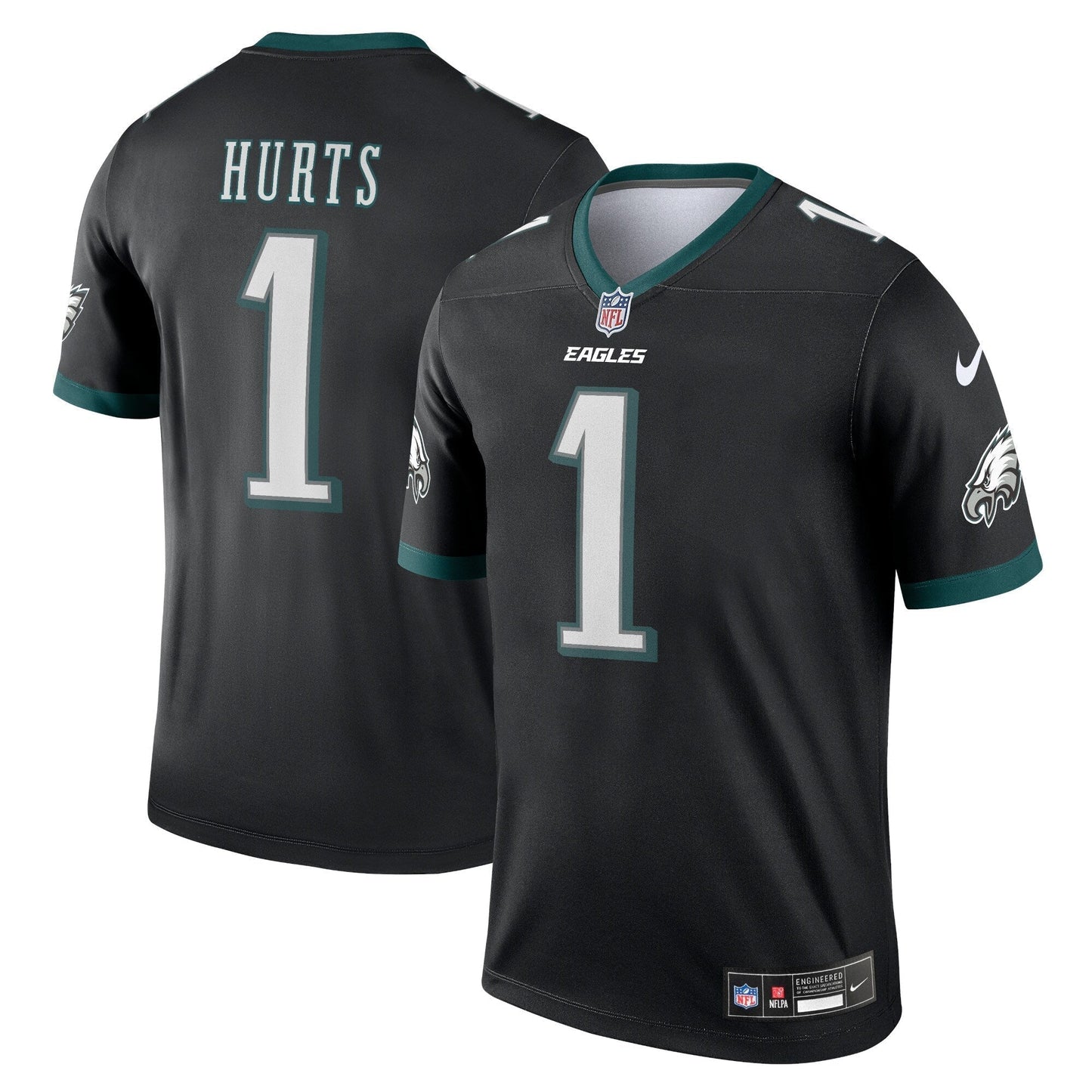 Jalen Hurts Philadelphia Eagles Legend Jersey - Black football jersey product view 1