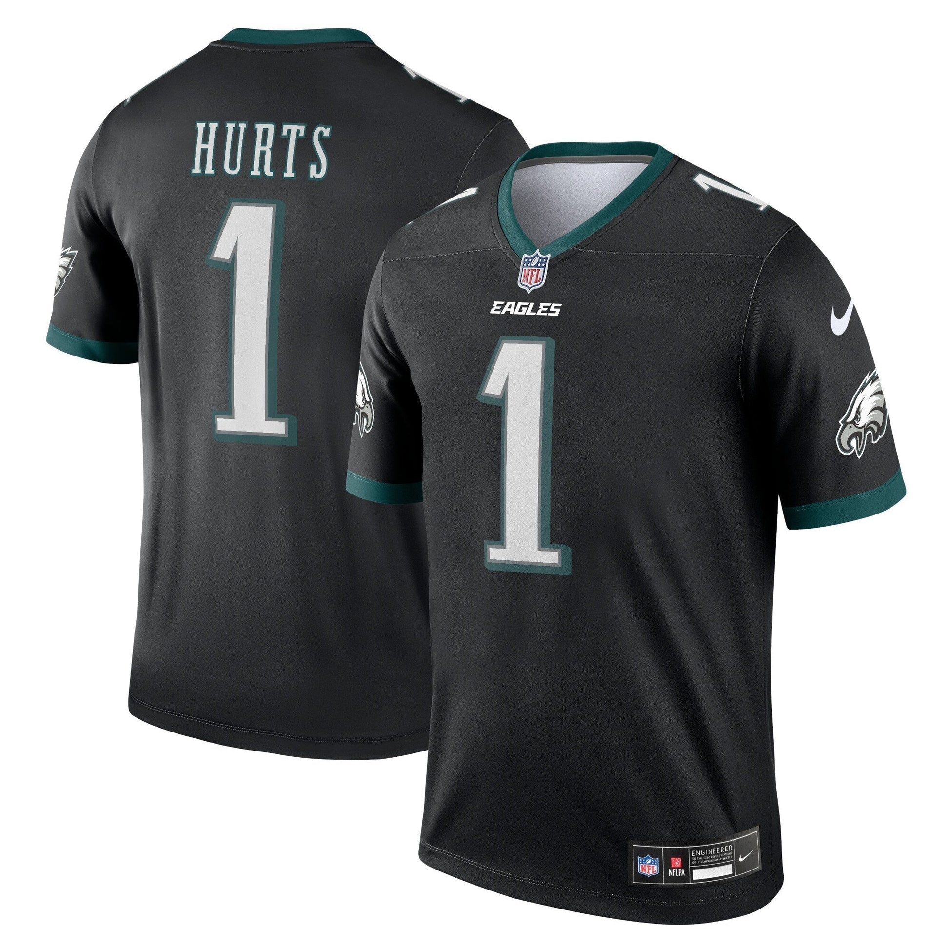 Jalen Hurts Philadelphia Eagles Legend Jersey - Black football jersey product view 1