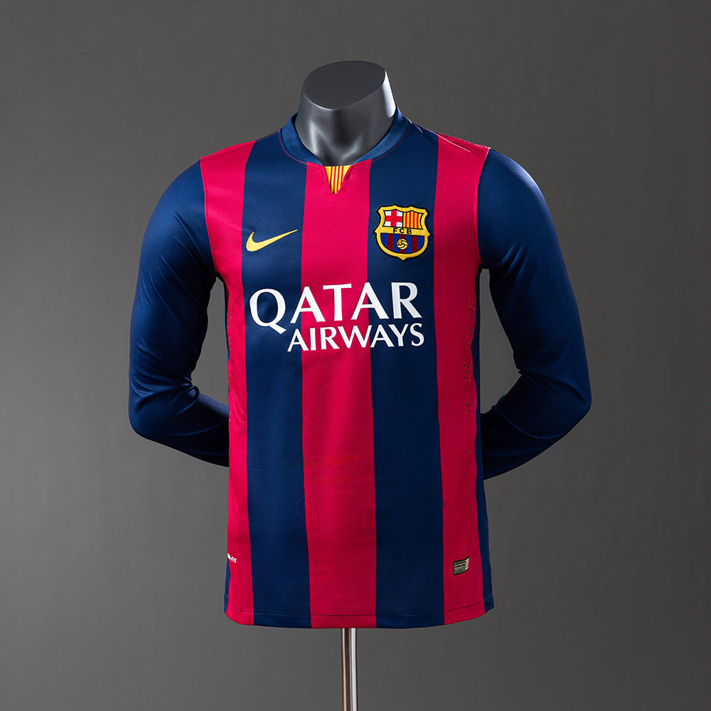 Barcelona 14/15 Home Long Sleeve Player Version Retro Jersey sports jersey product view 1