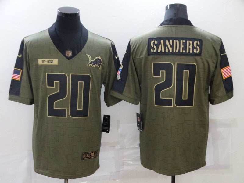 Men's Detroit Lions Barry Sanders #20 Brown Game Jersey1 football jersey product view 1