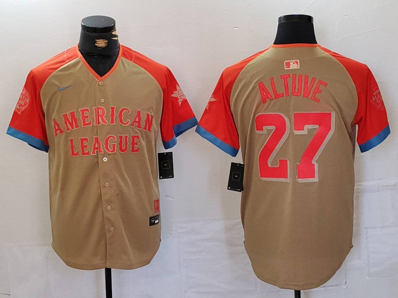 Men's American League Jose Altuve #27 Cream 2024 MLB All-Star Game Limited Player Jersey1 baseball jersey product view 1