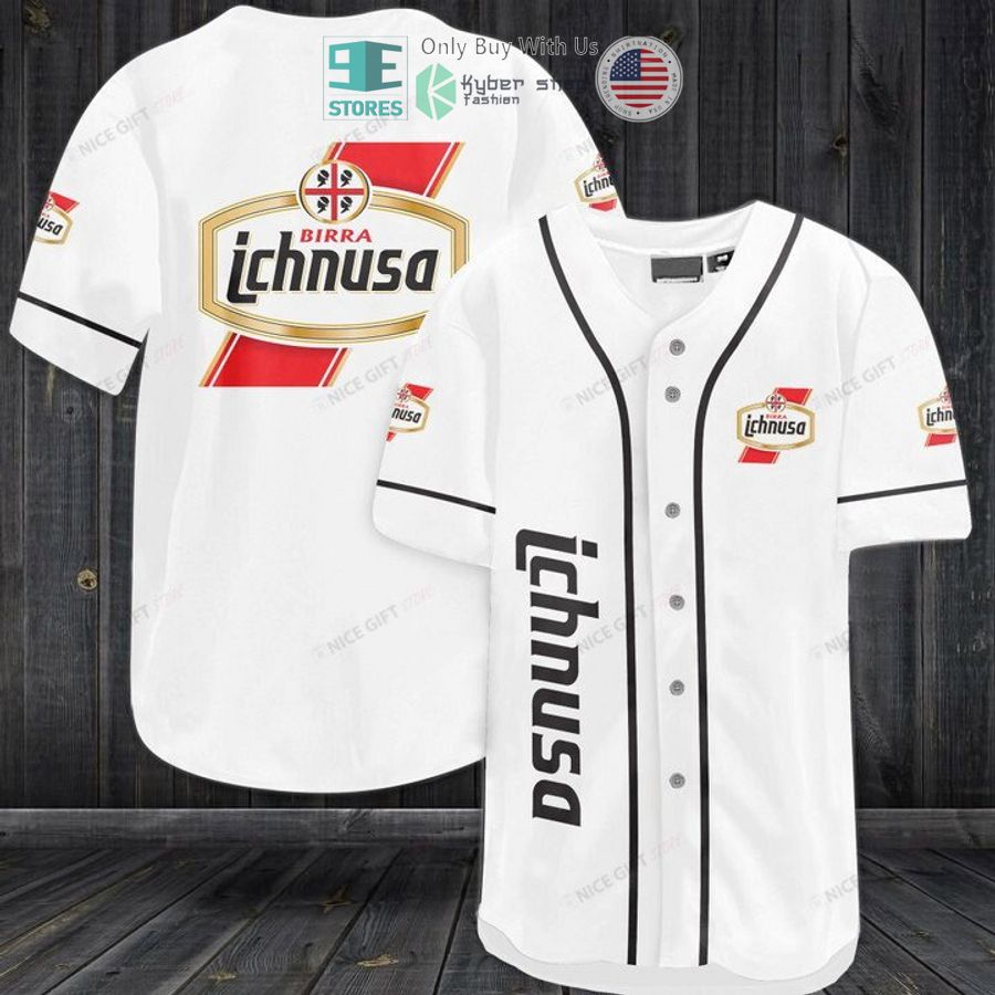 BEST Birra Ichnusa logo white Baseball Jersey Unisex T-shirt, Sweatshirt, Hoodie, Long Sleeve Tee - T-Shirt, Sweatshirt, Hoodie