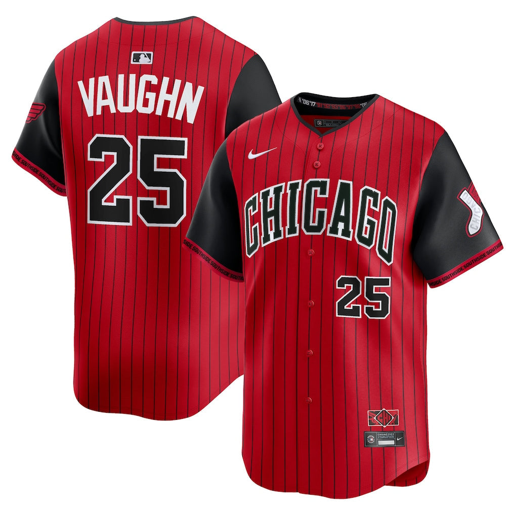 Andrew Vaughn Chicago White Sox 2025 City Connect Jersey - Red/Black baseball jersey product view 1
