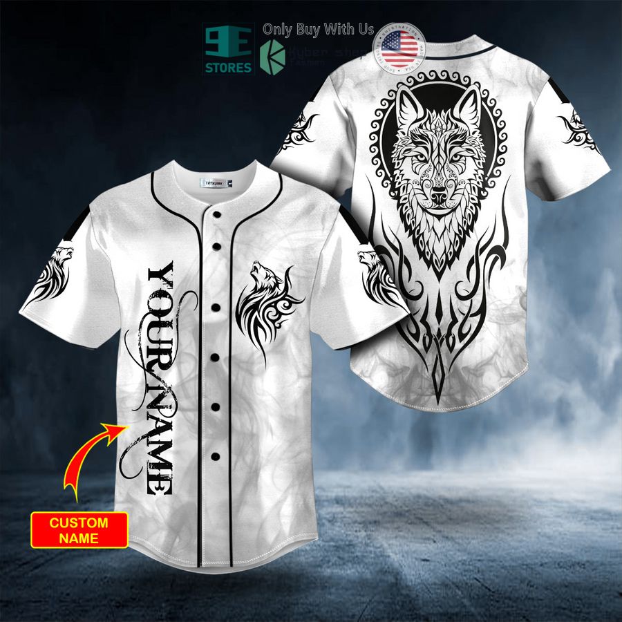 BEST Black White Yinyang Wolf Viking Tattoo Personalized Baseball Shirt Unisex T-shirt, Sweatshirt, Hoodie, Long Sleeve Tee - T-Shirt, Sweatshirt, Hoodie