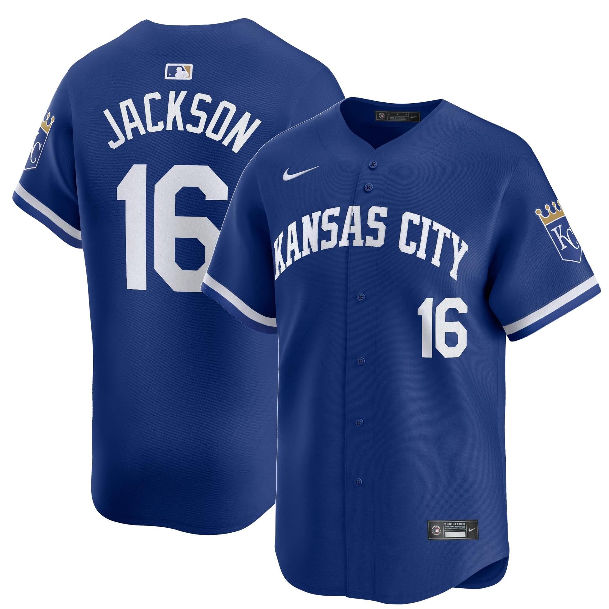 Bo Jackson Kansas City Royals Alternate Jersey - Royal Blue baseball jersey product view 1