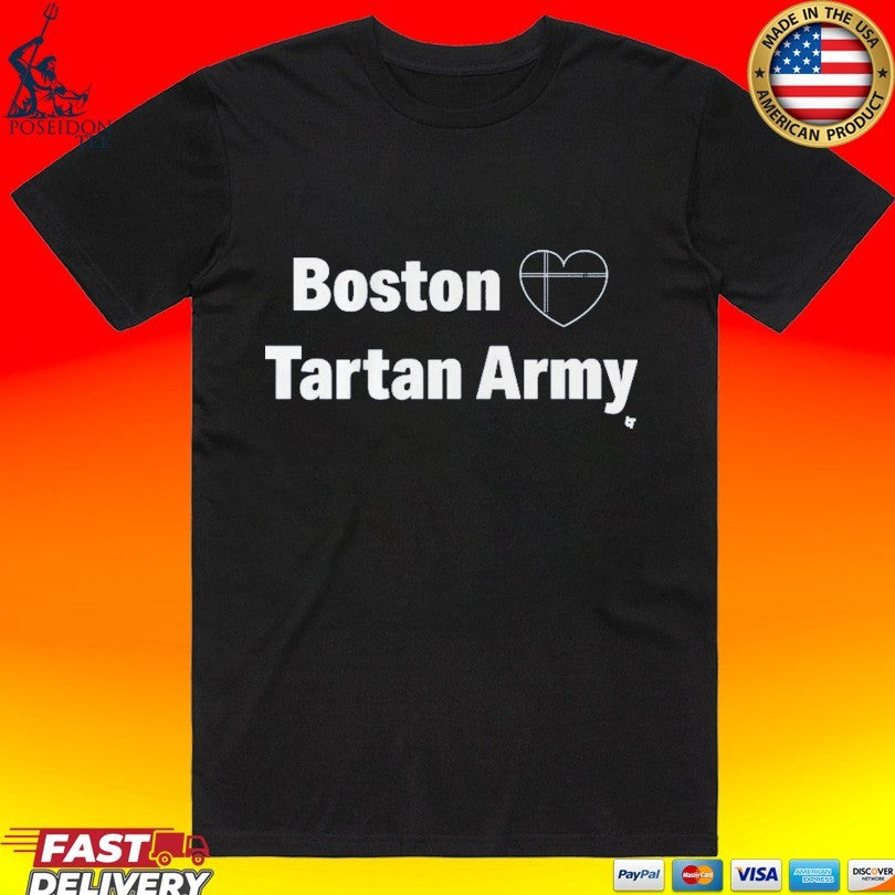 Boston Heart Tartan Army T-shirt Unisex T-shirt, Sweatshirt, Hoodie, Long Sleeve Tee - T-Shirt, Sweatshirt, Hoodie