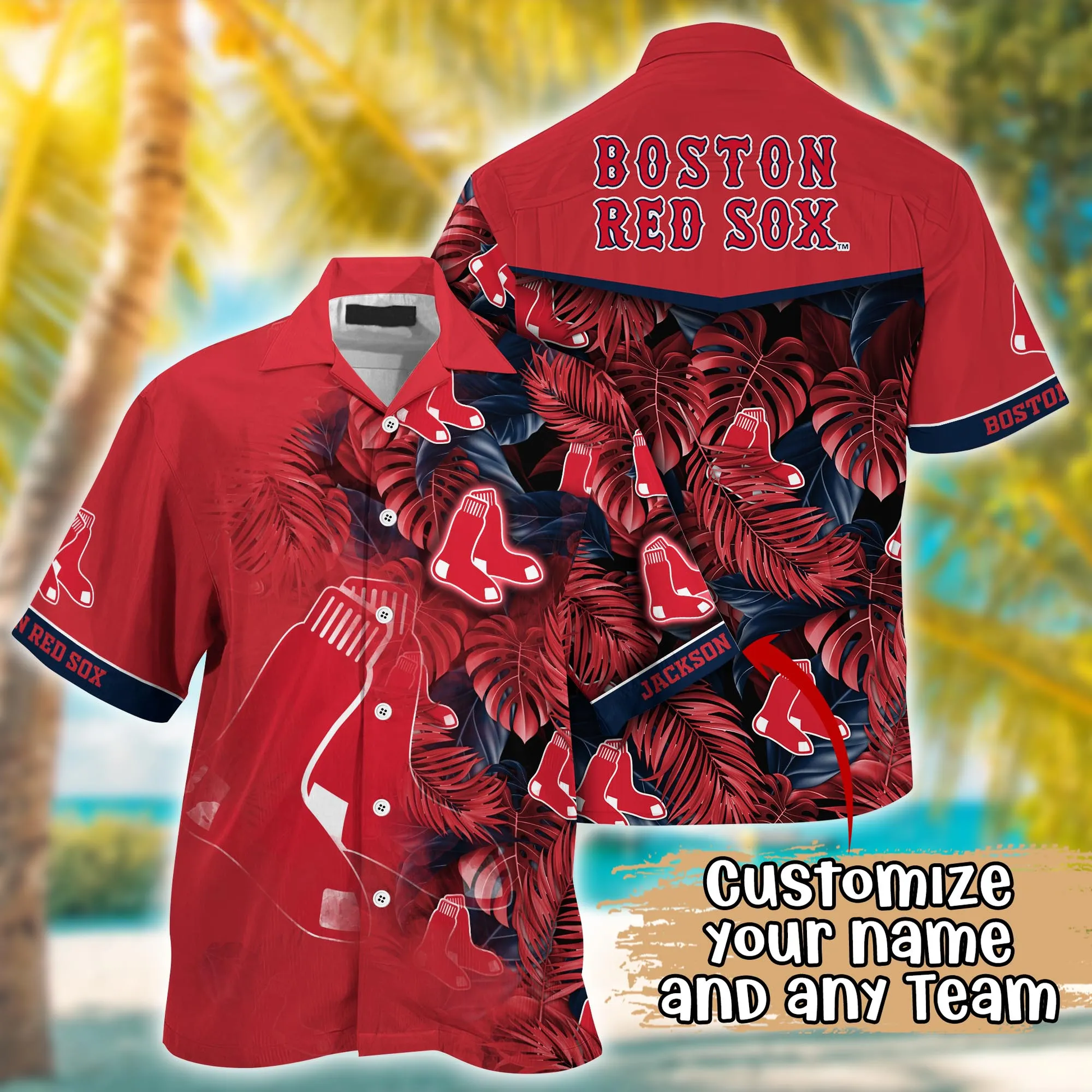 Boston Red Sox MLB Summer Hawaii Shirt And Tshirt Custom Aloha Shirt Unisex T-shirt, Sweatshirt, Hoodie, Long Sleeve Tee - T-Shirt, Sweatshirt, Hoodie