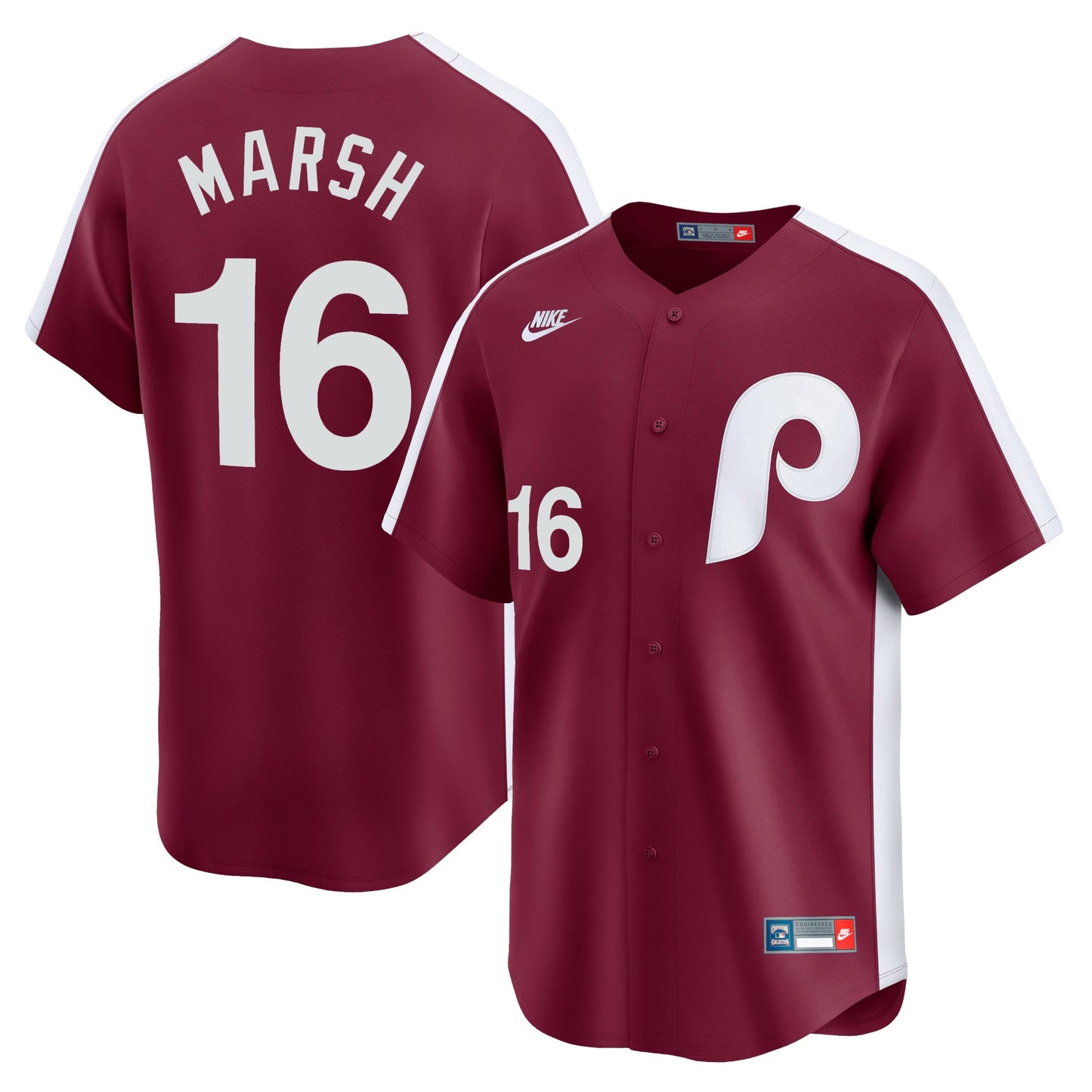 Brandon Marsh Philadelphia Phillies Cooperstown Limited Jersey Red baseball jersey product view 1