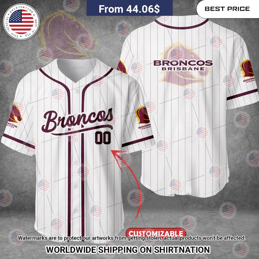 Brisbane Broncos Custom Baseball Jersey Unisex T-shirt, Sweatshirt, Hoodie, Long Sleeve Tee - T-Shirt, Sweatshirt, Hoodie