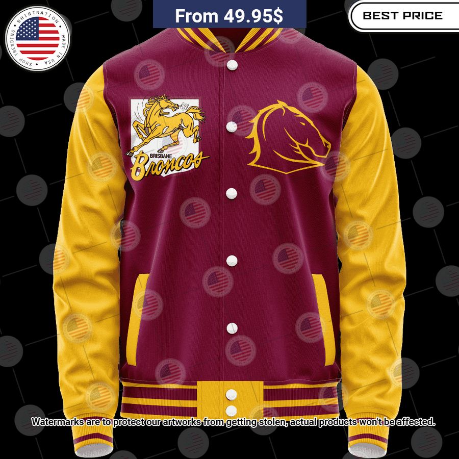 BEST Brisbane Broncos Retro Logo Revolution Custom Baseball Jacket Unisex T-shirt, Sweatshirt, Hoodie, Long Sleeve Tee - T-Shirt, Sweatshirt, Hoodie