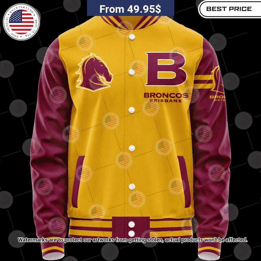 BEST Brisbane Broncos Vintage Logo Custom Baseball Jacket Unisex T-shirt, Sweatshirt, Hoodie, Long Sleeve Tee - T-Shirt, Sweatshirt, Hoodie