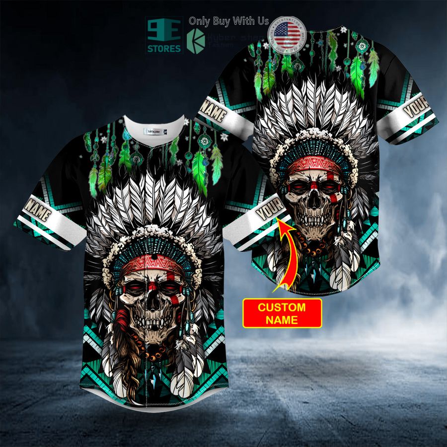 BEST Brocade Pattern 3 Native Skull Personalized Baseball Jersey Unisex T-shirt, Sweatshirt, Hoodie, Long Sleeve Tee - T-Shirt, Sweatshirt, Hoodie