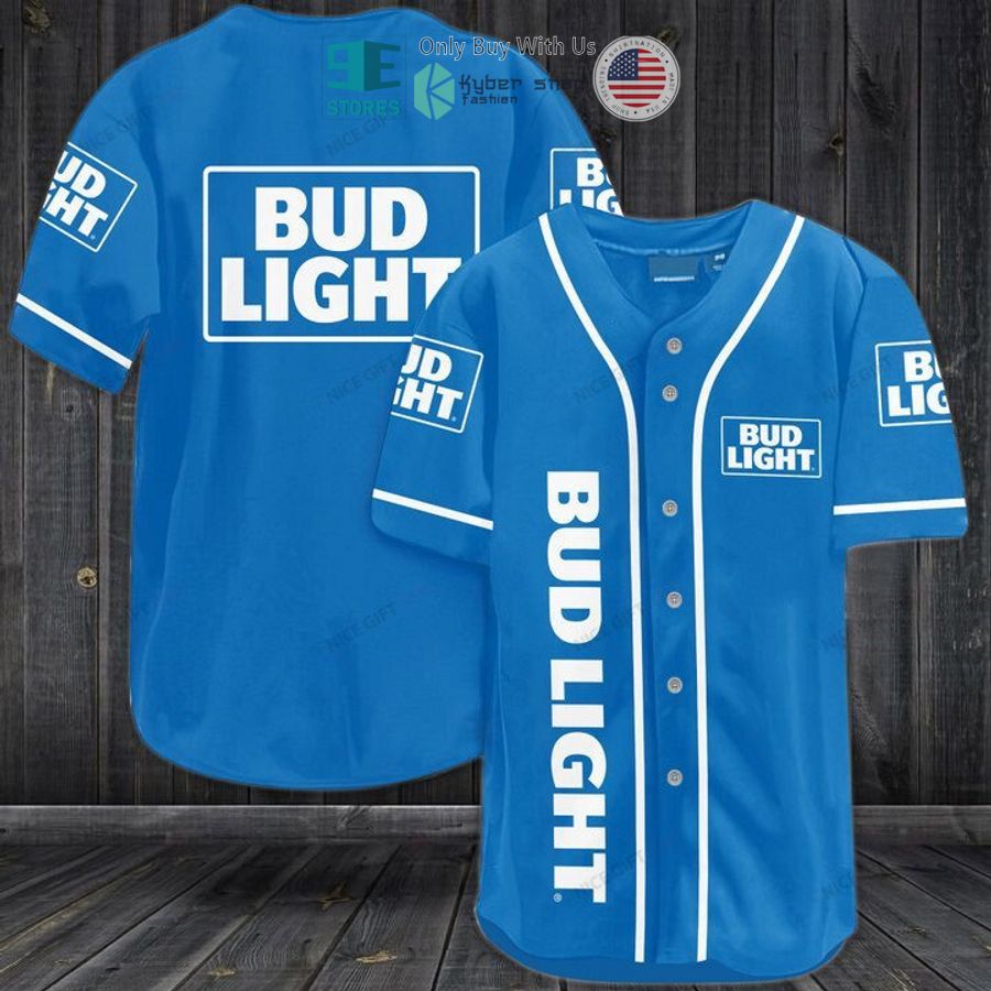 BEST Bud Light blue Baseball Jersey Unisex T-shirt, Sweatshirt, Hoodie, Long Sleeve Tee - T-Shirt, Sweatshirt, Hoodie