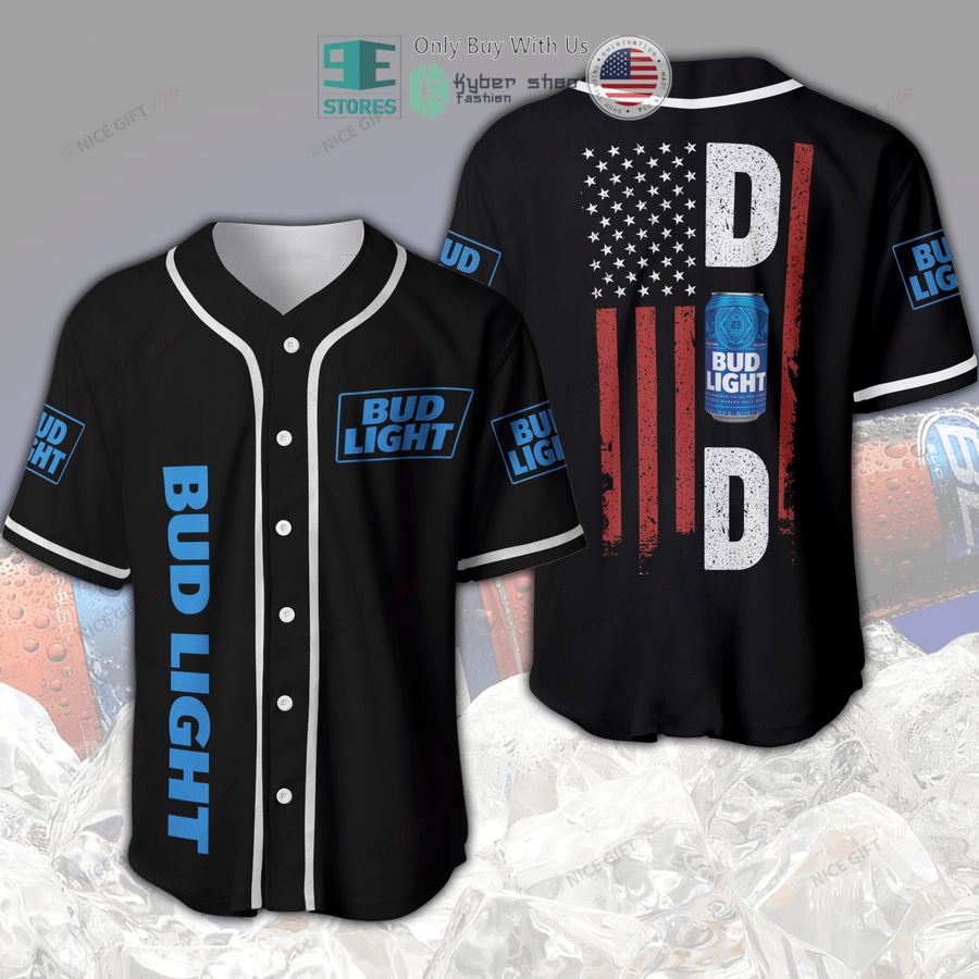 BEST Bud Light United States Flag black Baseball Jersey Unisex T-shirt, Sweatshirt, Hoodie, Long Sleeve Tee - T-Shirt, Sweatshirt, Hoodie