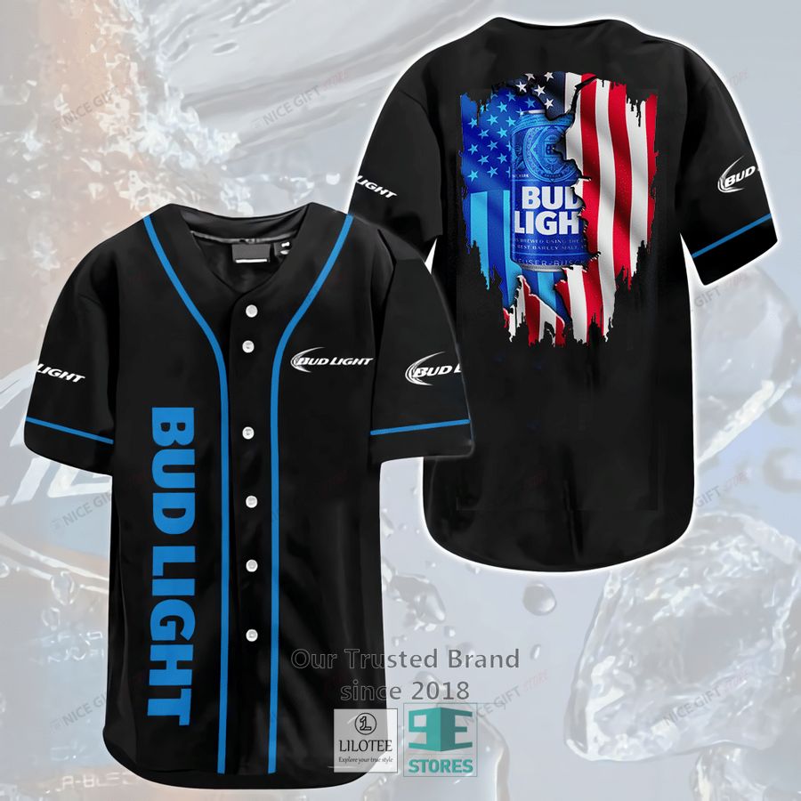 Bud Light US Flag Baseball Jersey Unisex T-shirt, Sweatshirt, Hoodie, Long Sleeve Tee - T-Shirt, Sweatshirt, Hoodie