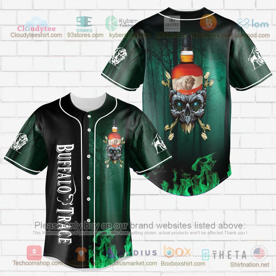 HOT Buffalo Trace skull head Baseball Jersey Shirt Unisex T-shirt, Sweatshirt, Hoodie, Long Sleeve Tee - T-Shirt, Sweatshirt, Hoodie