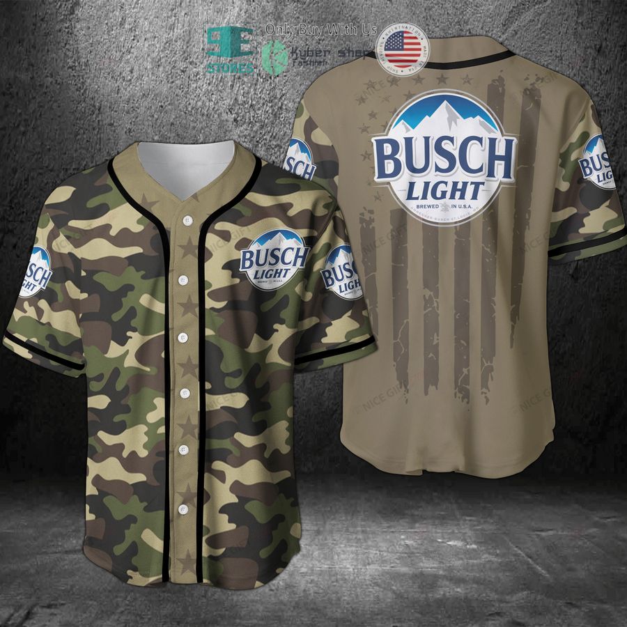 BEST Busch Light United States Flag green camo Baseball Jersey Unisex T-shirt, Sweatshirt, Hoodie, Long Sleeve Tee - T-Shirt, Sweatshirt, Hoodie