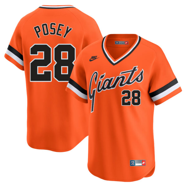 Buster Posey San Francisco Giants Cooperstown Collection Jersey - Orange baseball jersey product view 1