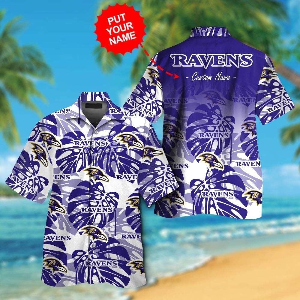 Button Up Baltimore Ravens Short Sleeve Tropical Hawaiian Shirt Unisex T-shirt, Sweatshirt, Hoodie, Long Sleeve Tee - T-Shirt, Sweatshirt, Hoodie