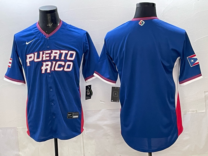 Men's Puerto Rico Baseball Royal 2026 World Baseball Classic Stadium Jersey baseball jersey product view 1