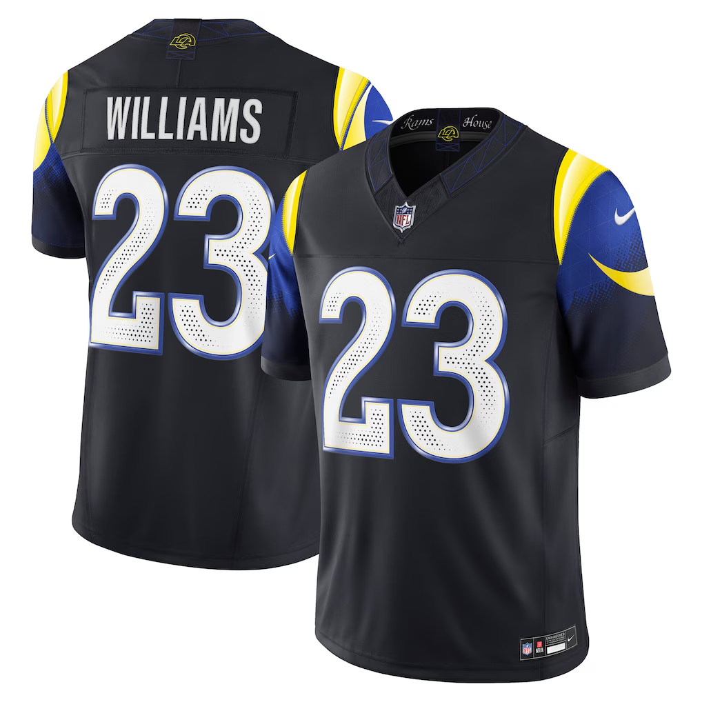 Men's Los Angeles Rams Kyren Williams #23 Midnight Blue 2025 Rivalries Collection Game Jersey football jersey product view 1