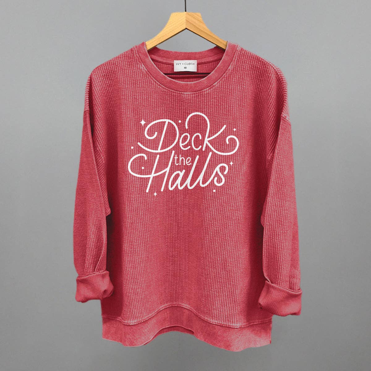 Deck the Halls Sparkle Script (White) Unisex T-shirt, Sweatshirt, Hoodie, Long Sleeve Tee - T-Shirt, Sweatshirt, Hoodie