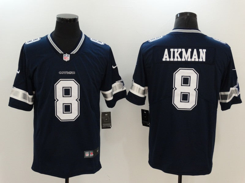 Men's Dallas Cowboys Troy Aikman #8 Navy Game Player Jersey1 football jersey product view 1