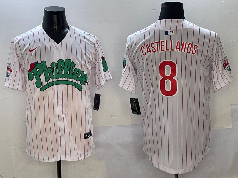Men's Philadelphia Phillies Nick Castellanos White Player Jersey baseball jersey product view 1