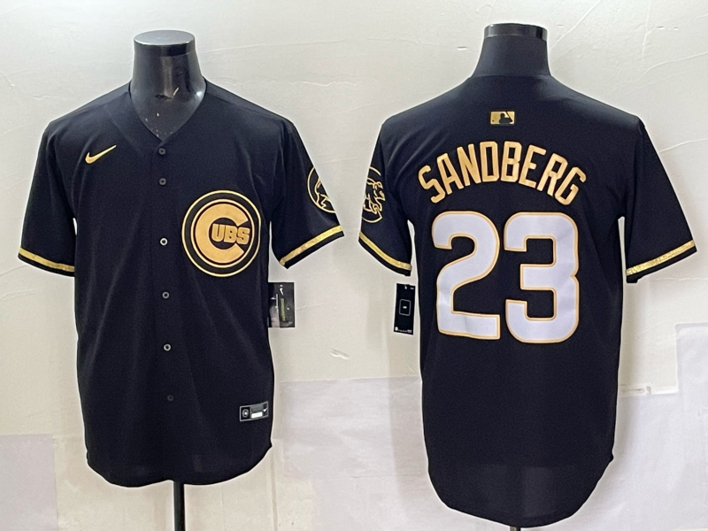 Men's Chicago Cubs Ryne Sandberg Black Alternate Limited Player Jersey baseball jersey product view 1