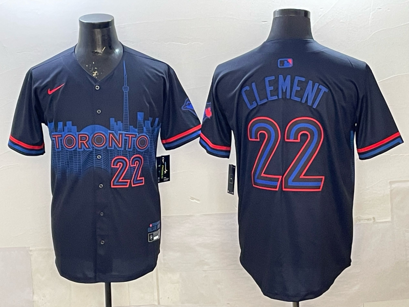 Men's Toronto Blue Jays Ernie Clement #22 Black 2024 City Connect Limited Player Jersey baseball jersey product view 1