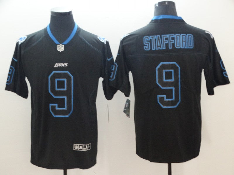 Men's Detroit Lions Matthew Stafford #9 Black Authentic Game Jersey1 football jersey product view 1