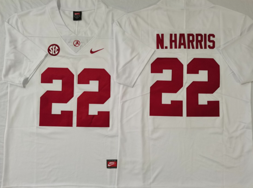 Men's Alabama Crimson Tide Najee Harris White Player Game Jersey sports jersey product view 1