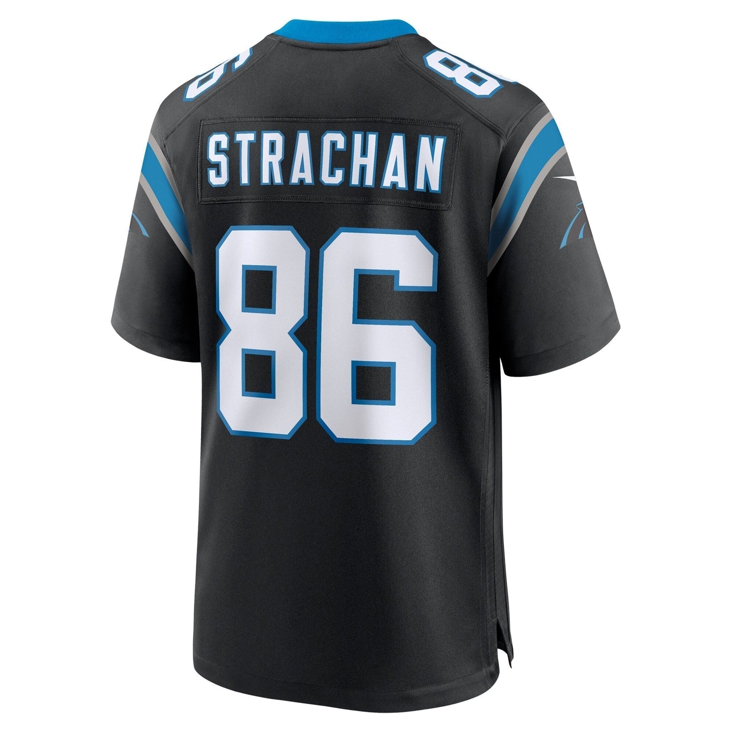Mike Strachan Carolina Panthers Game Jersey - Black football jersey product view 3