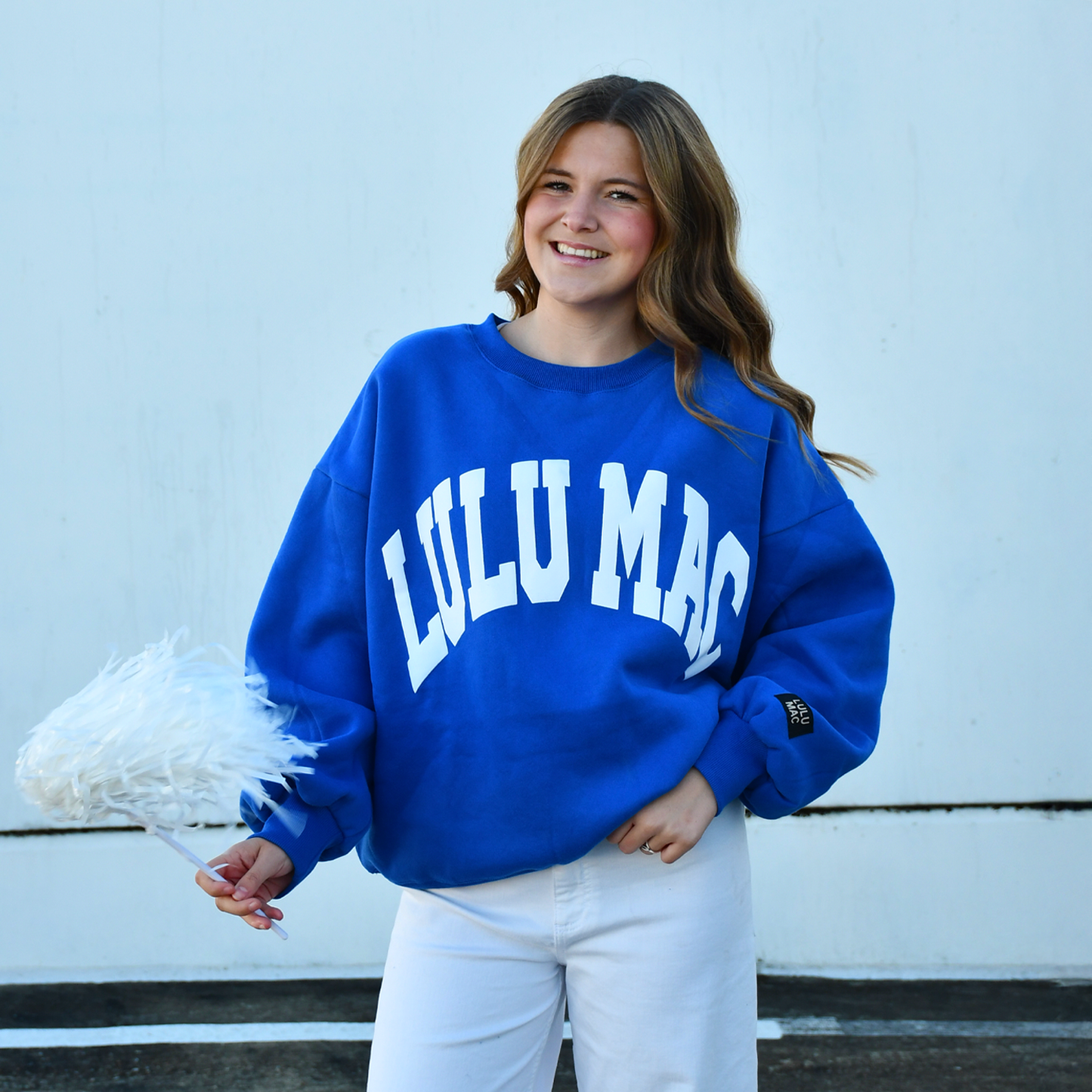 Lulu Mac Sweatshirt Royal/White - Puff Unisex T-shirt, Sweatshirt, Hoodie, Long Sleeve Tee - T-Shirt, Sweatshirt, Hoodie