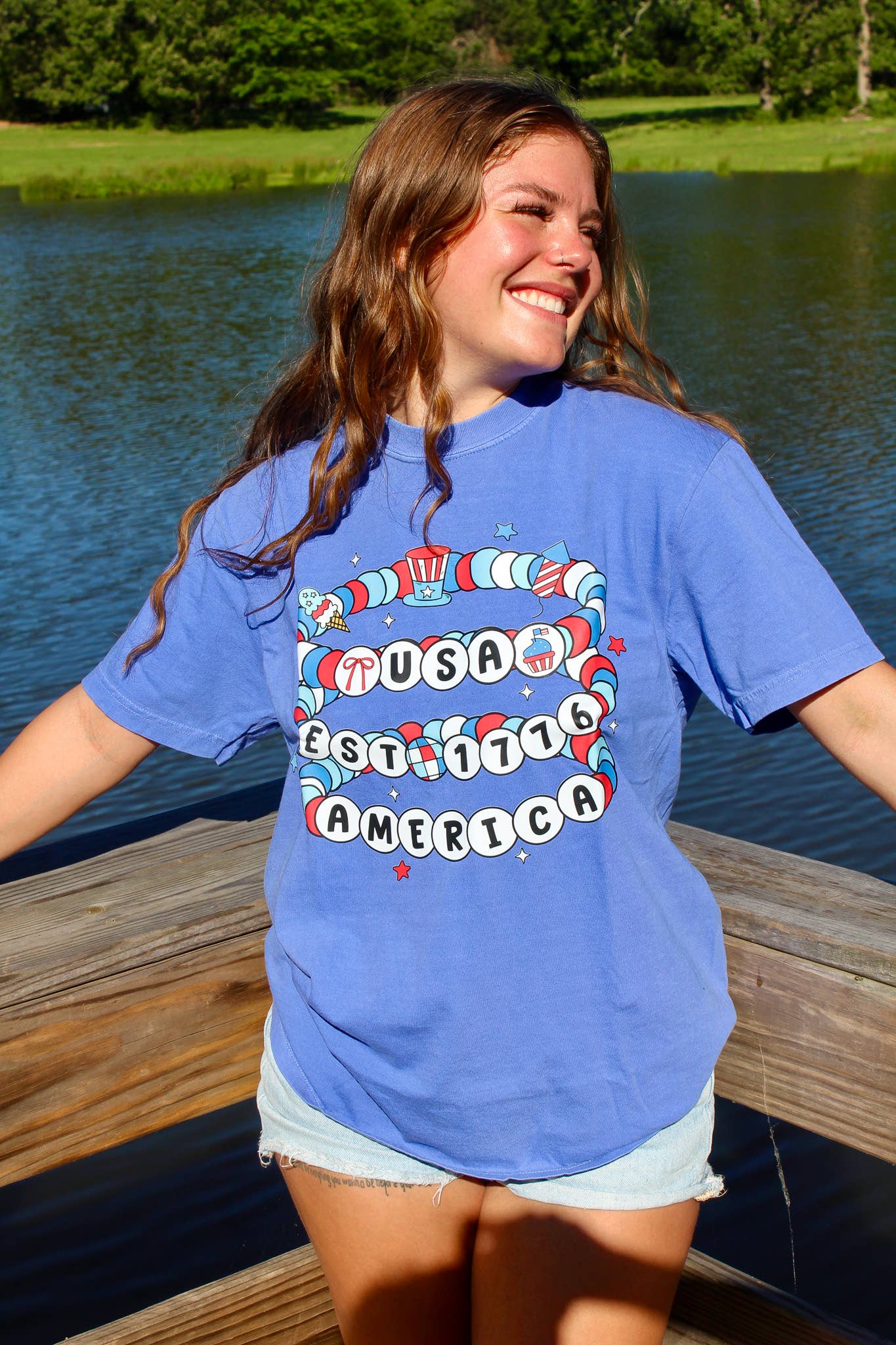 USA Bracelet Graphic Tee Unisex T-shirt, Sweatshirt, Hoodie, Long Sleeve Tee - T-Shirt, Sweatshirt, Hoodie