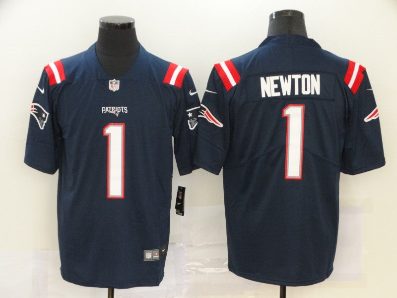 Men's New England Patriots Cam Newton Navy Game Player Jersey football jersey product view 1