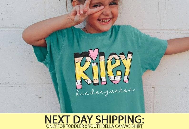 Custom Pencil Name Shirt - Back To School Kids Monogram Unisex T-shirt, Sweatshirt, Hoodie, Long Sleeve Tee - T-Shirt, Sweatshirt, Hoodie
