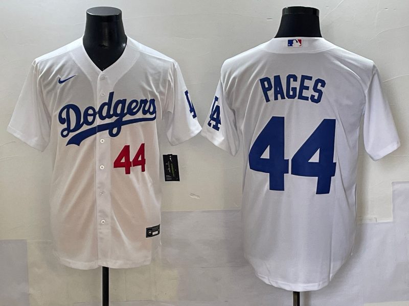 Men's Los Angeles Dodgers Andy Pages #44 White Home Limited Player Jersey baseball jersey product view 1